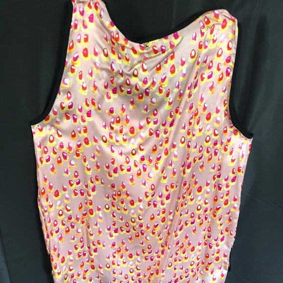 WHO’S WHO Silk blend sleeveless HI N LO blouse M - Picture 2 of 4